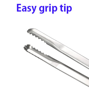 Easy grip tip
The serrated tip picks up meat and vegetables easily.