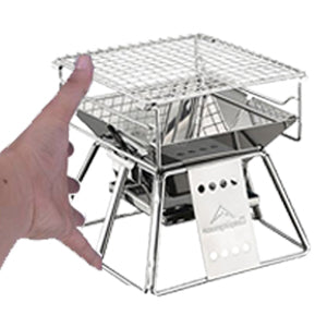 LIGHT WEIGHT & COMPACT
This is a small size camping grill. You can use wood or charcoal as the fuel.
Recommended for about 1-2 people. This wood burning charcoal camping grill is very convenient for BBQ, barbecue, marshmallow, camping, backpacking, motorcycle, hunting and other outdoor occasions.
By using attached carrying bag, easy to carry with and very convenient for barbecue, camping, backpacking, hunting and other outdoor occasions.