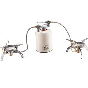 BUILT-IN CHECK VALVE
Equipped with a check-valve (self-sealing valve) & O-ring, therefore it won't leak when connect it to gas canister.
(Note: Be sure to remove the adapter from the canister after using.)