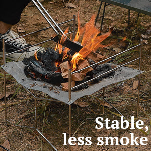 STAINLESS STEEL MATERIAL
The stainless steel fire mesh has good air passage and efficiently sends air to the firewood.
The stainless steel fire mesh is difficult to get rusty and has better durability than chrome iron.