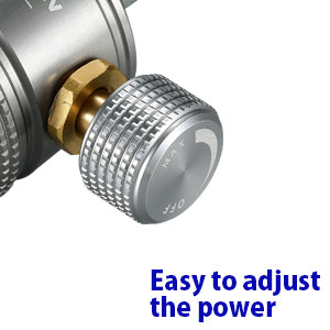 POWER REGULATOR
By adjusting power regulator, it is possible to adjust flame of this propane gas torch from concentrated to soft.