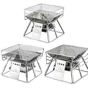3 LEVELS ADJUSTABLE HEIGHT OF GRILL
You can adjust the height of this small size camping grill to control the heat for cooking.