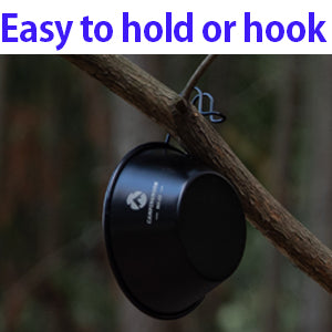 EASY TO HOLD
CAMPINGMOON sierra cup has a handle, which could be hooked on camp rack and easy to hold.