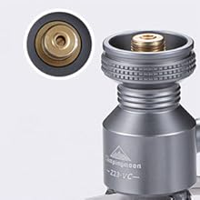 CHECK VALVE
Equipped with a check-valve(self-sealing valve) & O-ring, therefore it won't leak when connect it to gas canister.
Note: Be sure to remove the adapter from the canister after using.