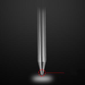 FLAT TIP
With not too sharp tip for safe storage and transport, also prevents injury when touch it.