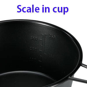 USED AS A MEASURING CUP/COFFEE CUP etc...
As CAMPINGMOON sierra cup has measurement markings in the interior, you do not need another measuring cup for your instant food.
You can also use CAMPINGMOON sierra cup as a coffee cup, soup bowl etc... as you need.
You can put a burner directly in it and put the trivet or pot on it. The Sierra cup acts as a windshield, making cooking smoothly in windy areas.