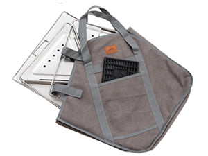 PORTABLE & CANVAS BAG
All parts of this wood burning grill can be folded into attached canvas storage bag. Easy to carry with.