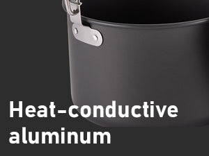 Lightweight & heat-conductive
The base of this camping pot is wide and has excellent thermal conductivity, so you can boil water quickly.