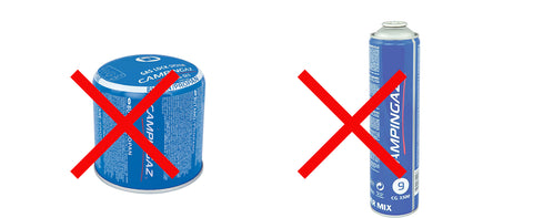 NOT compatible with Campingaz gas cartridge
× OJC Co.,Ltd.(Korea) gas cartridge