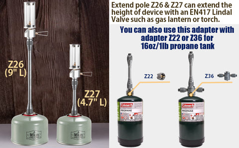 This is a product compatible with isobutane gas canister(with EN417 Lindal Valve).
There are some manufacturers such as Primus, Snow Peak, Soto, EPI, MSR, Jetboil, Gas one etc... who produce such gas cartridge for camping, backpacking, hunting, BBQ, barbecue and other outdoor occasions.