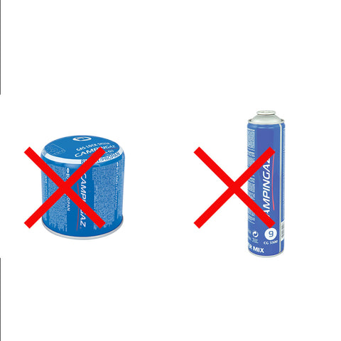 NOT compatible with Campingaz gas cartridge
× OJC Co.,Ltd.(Korea) gas cartridge