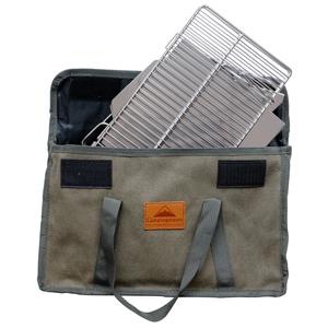 PORTABLE & COMPACT
All parts can be folded into a compact size.
By using attached carrying bag, easy to carry with and very convenient for barbecue, camping, backpacking, hunting and other outdoor occasions.