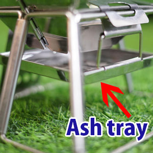 EASY TO WASH & DRY
The parts of this camping grill can be washed with water and are easy to clean.
The upper part is made of stainless steel and does not rust easily, but the foot part is made of iron so wipe it well before storing.