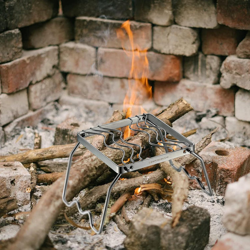 Load image into Gallery viewer, MS-1001 Portable Folding Camping campfire grill grate over Fire Split Stoves 304 Stainless Steel