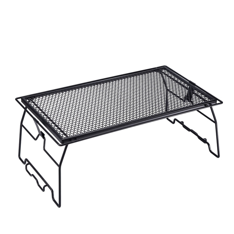 T230-TP Bamboo Top Foldable Field Rack - Stackable Mesh Camping Table