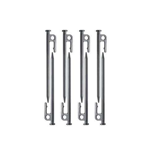 T-20-8P 8pcs Carbon Steel S45C Tent Stakes for Hard Ground, 7.87