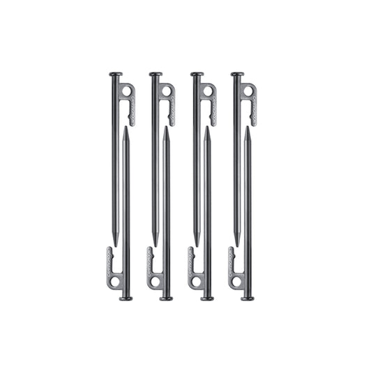 T-20-8P 8pcs Carbon Steel S45C Tent Stakes for Hard Ground, 7.87