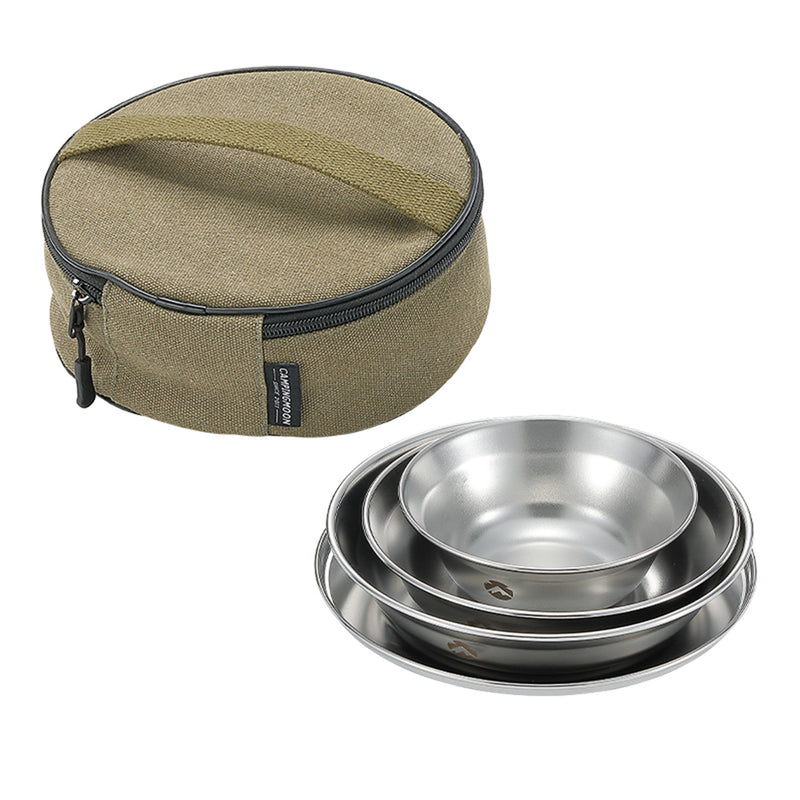 Load image into Gallery viewer, S395 Stainless Steel Camping Plates Set, Dishwasher Safe
