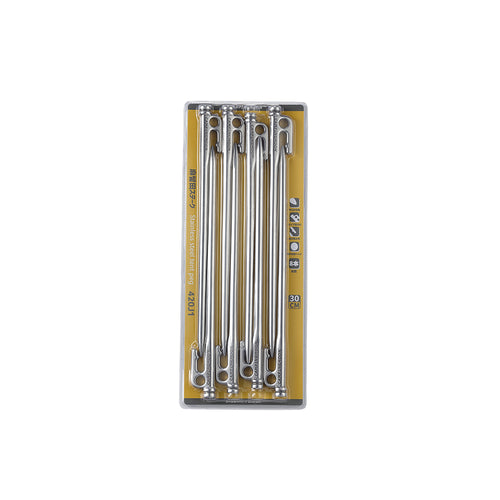 K30-8P Forged Stainless Steel Pegs, HB366-388, Azuruda Stake, 11.8 Inches, 8-Piece
