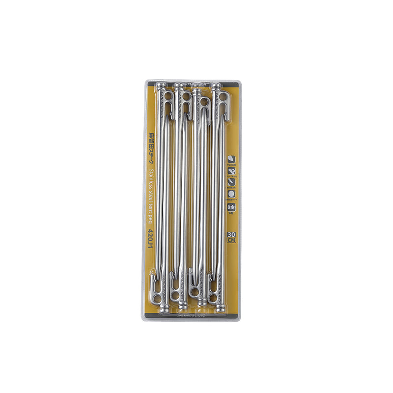 Load image into Gallery viewer, K30-8P Forged Stainless Steel Pegs, HB366-388, Azuruda Stake, 11.8 Inches, 8-Piece
