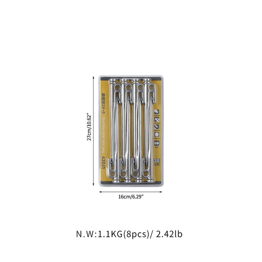 K20-8P Forged Stainless Steel Pegs, High Fatigue Strength, 7.9 Inches, 8-Piece Set