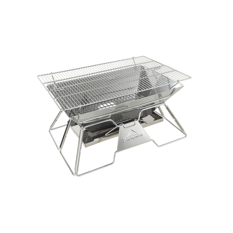 Load image into Gallery viewer, MT-3 Portable Stainless Steel Fire Pit &amp; BBQ Grill with Carrying Bag, Foldable

