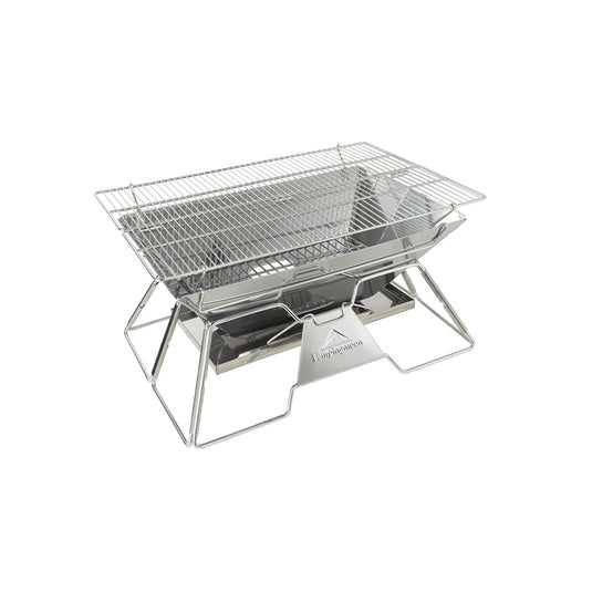 MT-3 Portable Stainless Steel Fire Pit & BBQ Grill with Carrying Bag, Foldable