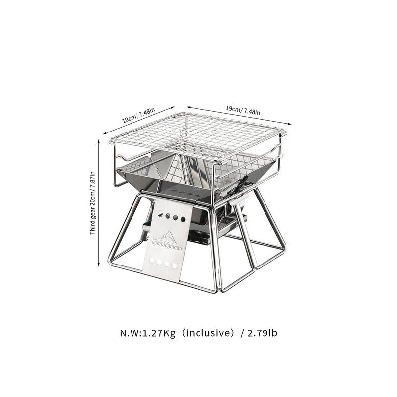 Load image into Gallery viewer, X-MINI Small Portable Stainless Steel Tabletop Charcoal Grill with Carry Bag

