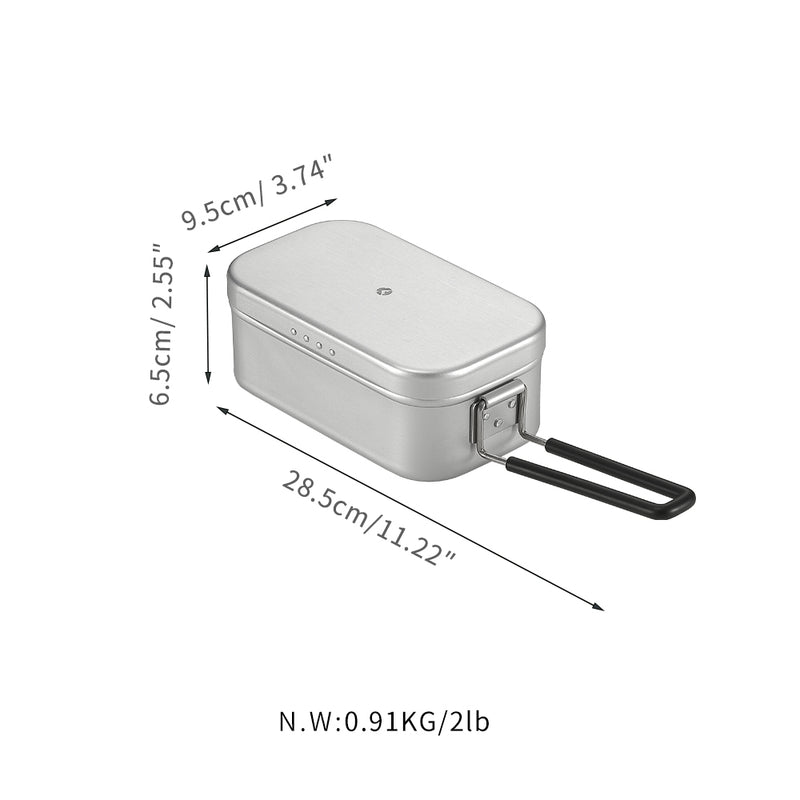 Load image into Gallery viewer, S-1609 Extra Thick Mess Tin, 1 Cup, Overflow Groove and Draining Hole, Outdoor Camping Kit
