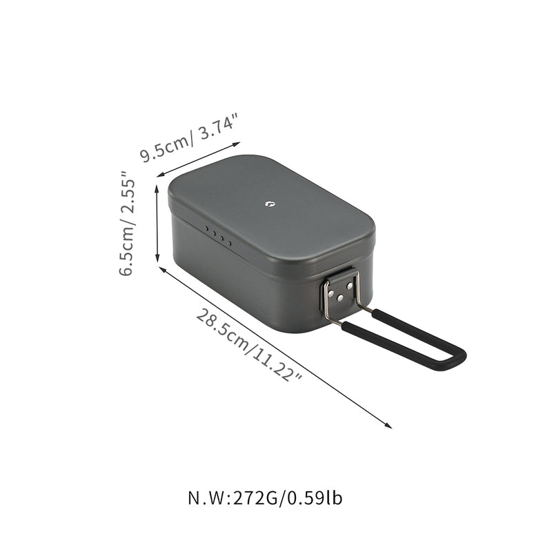 Load image into Gallery viewer, H-1609 Extra Thick Mess Tin, 1 Cup, No Deburring, Overflow Groove, Draining hole
