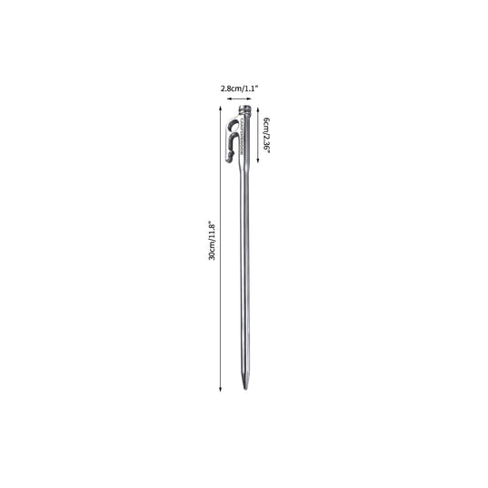 K30-8P Forged Stainless Steel Pegs, HB366-388, Azuruda Stake, 11.8 Inches, 8-Piece