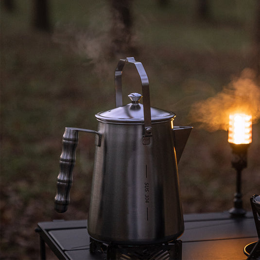 SW-6 Bonfire Kettle 304 Stainless Steel 1.5L Direct Fire Camping Kettle for Outdoor Cooking & Boiling Water Campingmoon SW-6 Bonfire Kettle 304 Stainless Steel 1.5L Direct Fire Camping Kettle for Outdoor Cooking & Boiling Water Campingmoon