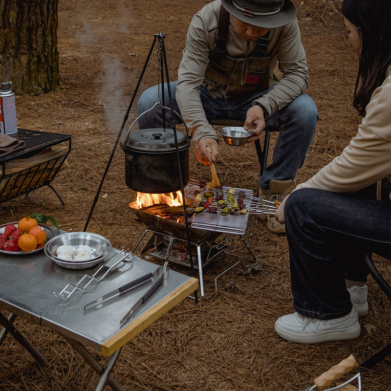 Load image into Gallery viewer, MT-2 Portable Stainless Steel Camping Grill, Foldable, 14-Inch
