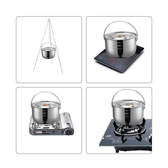 mc240 Stainless Steel Camping Mess Kit with Pots & Carry Bag