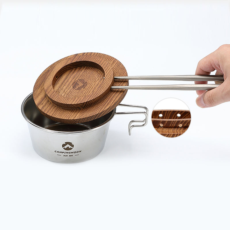 Load image into Gallery viewer, BKS362-MG Mini Steamer φ4.7-Inch for Sierra Cup, 304 Stainless Steel with Wood Lid, Black
