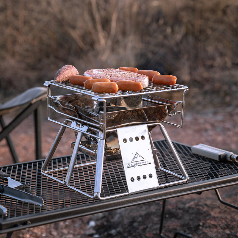 Load image into Gallery viewer, X-MINI Small Portable Stainless Steel Tabletop Charcoal Grill with Carry Bag
