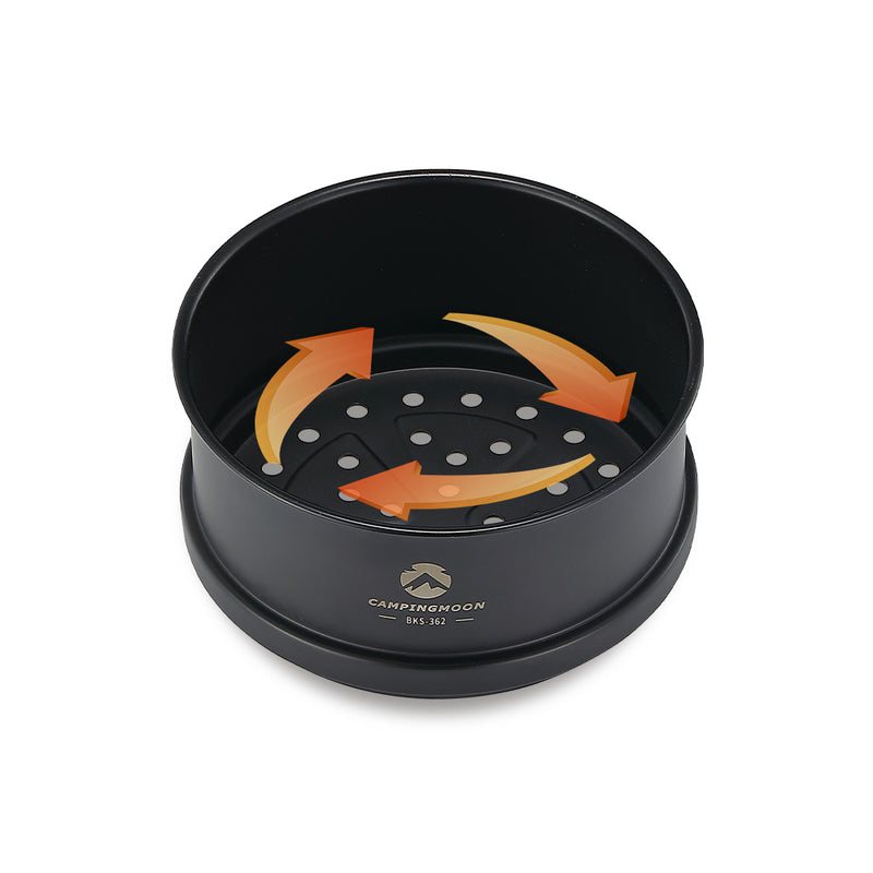 Load image into Gallery viewer, BKS362-MG Mini Steamer φ4.7-Inch for Sierra Cup, 304 Stainless Steel with Wood Lid, Black
