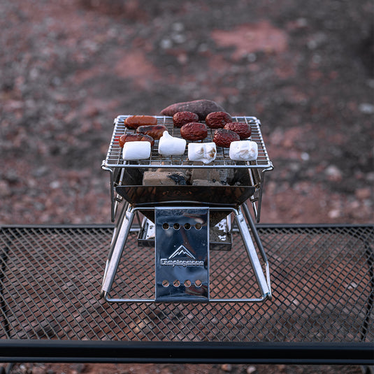 X-MINI Small Portable Stainless Steel Tabletop Charcoal Grill with Carry Bag