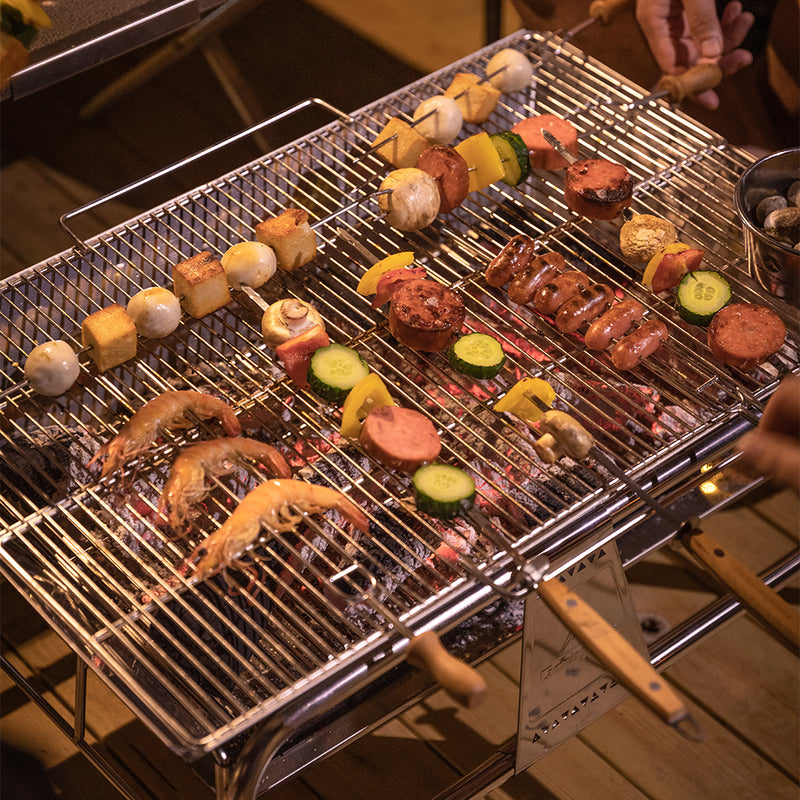 Load image into Gallery viewer, MT-5-MAX Large Folding Charcoal Grill BBQ Stainless Steel Stand
