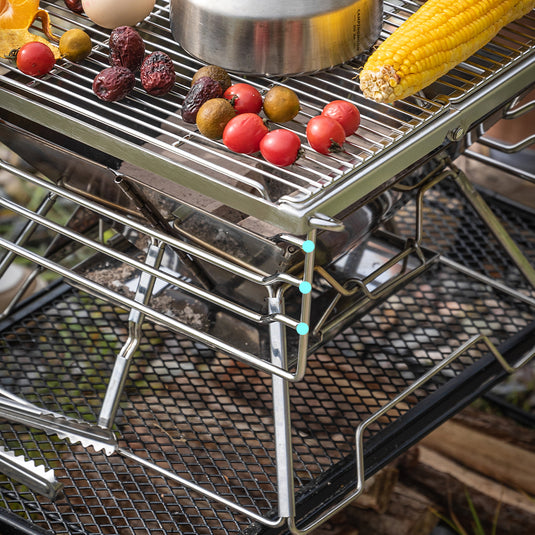 X-TWO Stainless Steel BBQ Grill, Sturdy Charcoal Barbecue Stove