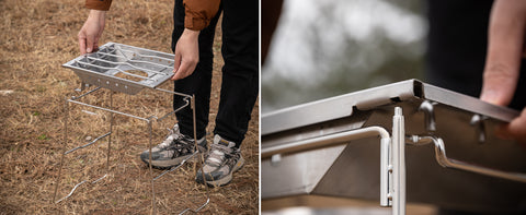 This keeps the burner stable and slip-free.
Holes in all four corners allow secure attachment to support frames.