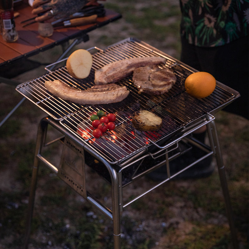 Load image into Gallery viewer, MT-5 Folding Charcoal Grill BBQ Stainless Steel Stand
