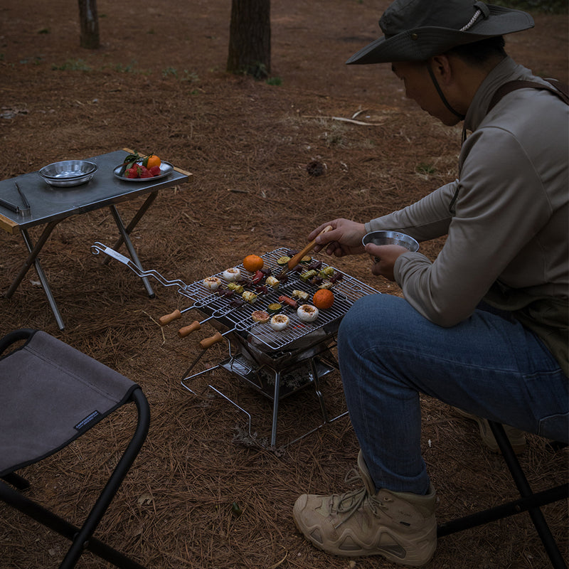 Load image into Gallery viewer, MT-2 Portable Stainless Steel Camping Grill, Foldable, 14-Inch
