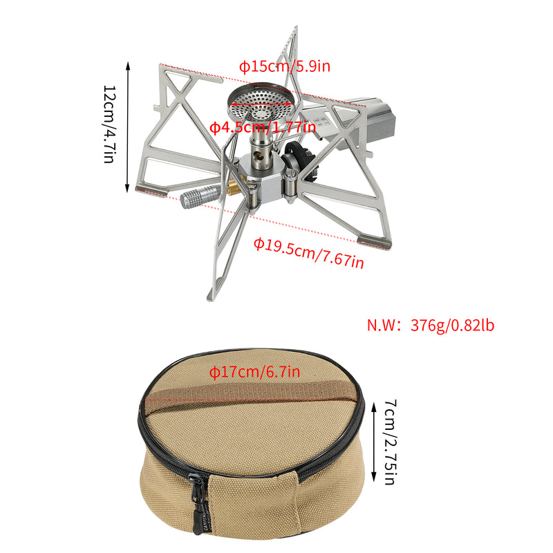 Load image into Gallery viewer, XD-3-NE Butane Camping Stove, Lightweight, Foldable, Pressure Stabilizer, Stainless Steel
