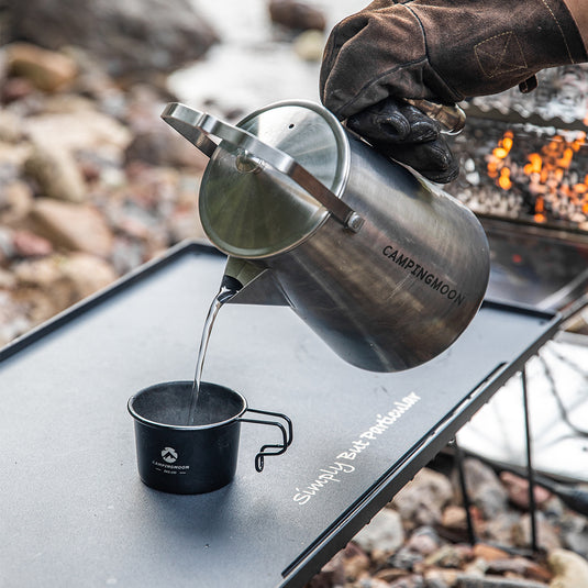 SW-6 Bonfire Kettle 304 Stainless Steel 1.5L Direct Fire Camping Kettle for Outdoor Cooking & Boiling Water Campingmoon SW-6 Bonfire Kettle 304 Stainless Steel 1.5L Direct Fire Camping Kettle for Outdoor Cooking & Boiling Water Campingmoon