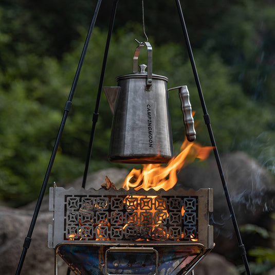 SW-6 Bonfire Kettle – 304 Stainless Steel 1.5L Direct Fire Camping Kettle for Outdoor Cooking & Boiling Water – Campingmoon SW-6 Bonfire Kettle – 304 Stainless Steel 1.5L Direct Fire Camping Kettle for Outdoor Cooking & Boiling Water – Campingmoon