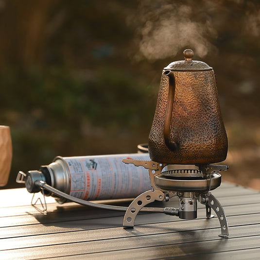 Modern Remote Butane Canister Stove with Hose and Storage Case