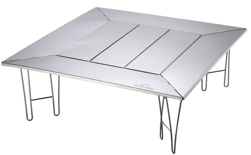 T-503 Camping Grill Table with Canvas Carrying Bag (Removable Center Plates Type (T-503)) Medium Silver