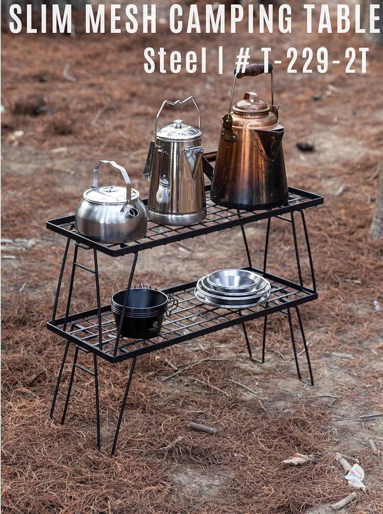 Load image into Gallery viewer, CAMPINGMOON Foldable Mesh Camping Rack 2 Pack T-229-2T
