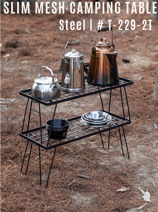 CAMPINGMOON Foldable Mesh Camping Rack 2 Pack T-229-2T
